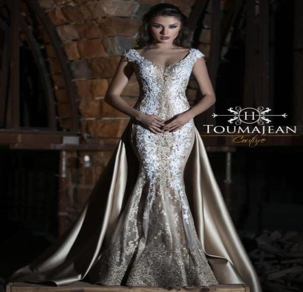 toumajean champagne mermaid prom dresses v neck lace applique beads with detachable train evening gowns plus size formal party dre8415088, Black
toumajean champagne mermaid prom dresses v neck lace applique beads with detachable train evening gowns plus size formal party dre8415088, Black