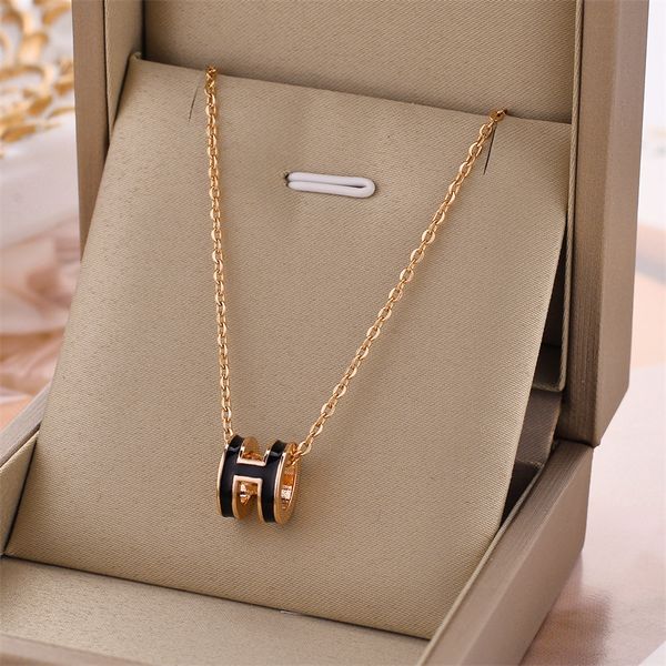 classic design white black letter h pendant necklace gold plated stainless steel jewelry for women gift, Silver
classic design white black letter h pendant necklace gold plated stainless steel jewelry for women gift, Silver