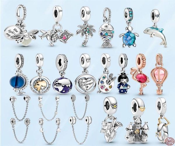925 sterling silver firefly safety chain blue scale fish charm beads for diy jewelry making women's pendant gift with original box85654, Black
925 sterling silver firefly safety chain blue scale fish charm beads for diy jewelry making women's pendant gift with original box85654, Black
