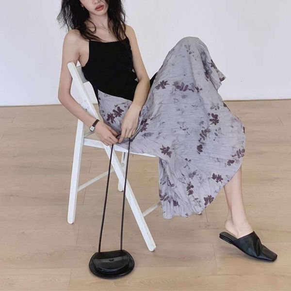 print spaghetti strap slim dress for women summer design niche waist skirt chinese style, Black;gray
print spaghetti strap slim dress for women summer design niche waist skirt chinese style, Black;gray