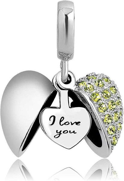 shinyjewelry i love you heart charm dangle bead for european bracelet necklace, Silver
shinyjewelry i love you heart charm dangle bead for european bracelet necklace, Silver