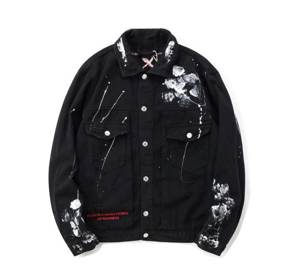 men039s jackets mens hip hop denim oversized graffiti painted jeans brand ripped coat streetwear 20219300203, Black;brown
men039s jackets mens hip hop denim oversized graffiti painted jeans brand ripped coat streetwear 20219300203, Black;brown