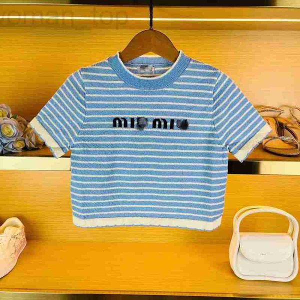 women's t-shirt designer spring/summer new sweet small fragrant letter stripe short sleeve knitwear thin t-shirt htqk, White
women's t-shirt designer spring/summer new sweet small fragrant letter stripe short sleeve knitwear thin t-shirt htqk, White