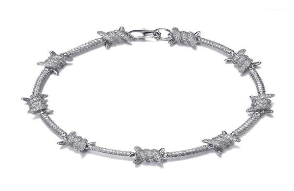 dz 8mm barbed wire bracelet for hipster copper with zircon stones punk style white gold chain bangle hip hop fashion jewelr chain6407571, Silver
dz 8mm barbed wire bracelet for hipster copper with zircon stones punk style white gold chain bangle hip hop fashion jewelr chain6407571, Silver