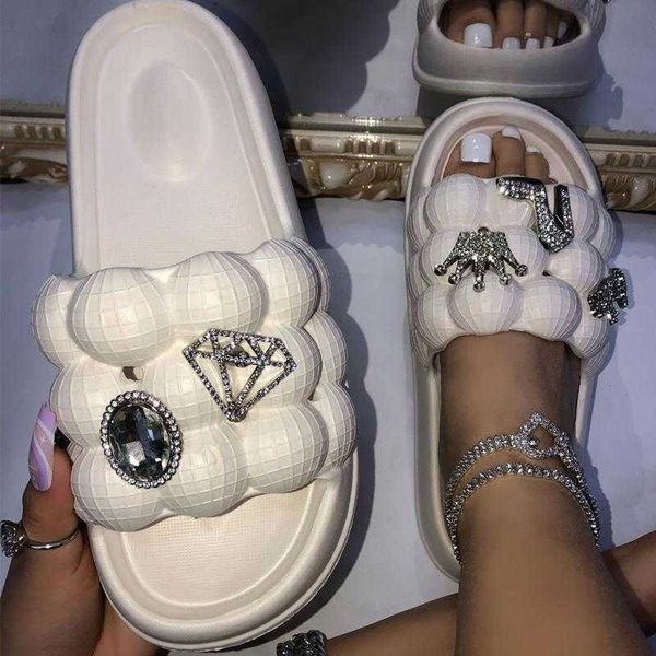 sandals summer new bright diamond bubble slippers woman open toe platform sandals comfortable non-slip beach shoes home 230417, Black
sandals summer new bright diamond bubble slippers woman open toe platform sandals comfortable non-slip beach shoes home 230417, Black