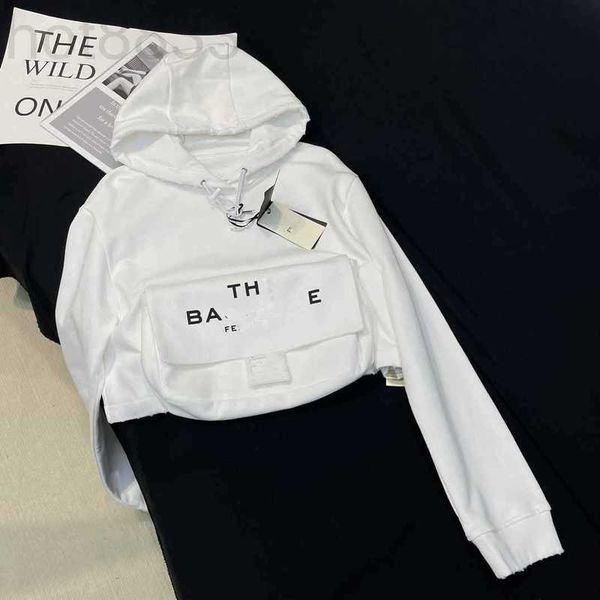women's hoodies & sweatshirts designer 2023 early autumn new workwear style handmade worn hole method stick bag hooded short sweater e1, Black
women's hoodies & sweatshirts designer 2023 early autumn new workwear style handmade worn hole method stick bag hooded short sweater e1, Black