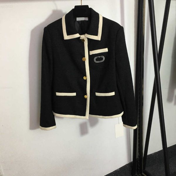 womens designer fashion girl coat color blocking woven edging design jacket size s- long sleeved tweed overcoat aug02, Black;brown
womens designer fashion girl coat color blocking woven edging design jacket size s- long sleeved tweed overcoat aug02, Black;brown