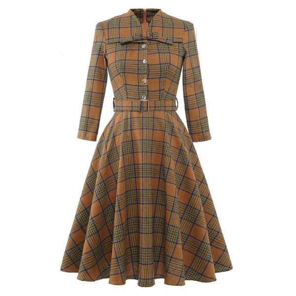 hepburn french retro cropped sleeves with british plaid bow artistic big swing dress for the eldest daughter in, Black;gray
hepburn french retro cropped sleeves with british plaid bow artistic big swing dress for the eldest daughter in, Black;gray