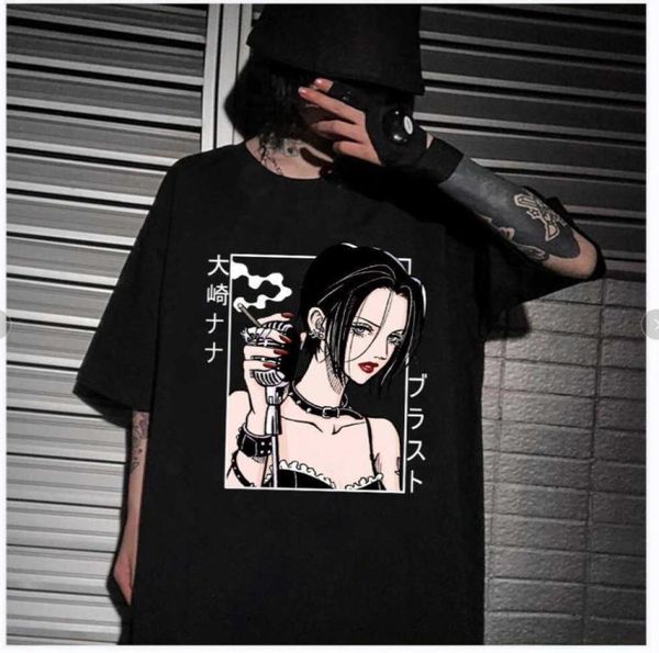 anime nana osaki oneck hip hop print fashion tshirt y08099059177, White;black