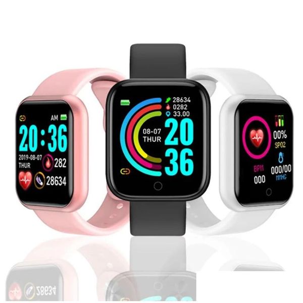 Image of Smart Watches Y68 Watch Color Sn Step Counting Mti Sport Mode Mes Reminder Pography Music Remote Control Band Drop Delivery Cell Phone Dhu0F