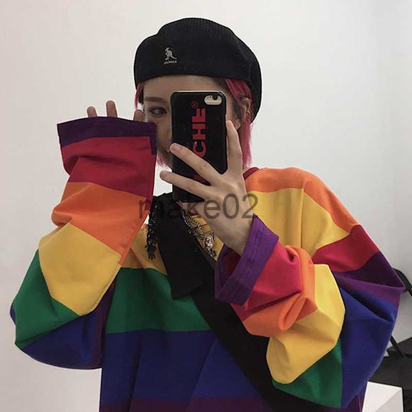 women's hoodies sweatshirts rainbow striped print women's tshirt y2k stylish loose long sleeve pullover fashion academic style rou, Black
women's hoodies sweatshirts rainbow striped print women's tshirt y2k stylish loose long sleeve pullover fashion academic style rou, Black