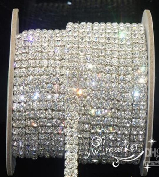 wedding jewelry 2row ss16 clear crystal rhinestone trims close chain silver 10 yard6126720
wedding jewelry 2row ss16 clear crystal rhinestone trims close chain silver 10 yard6126720