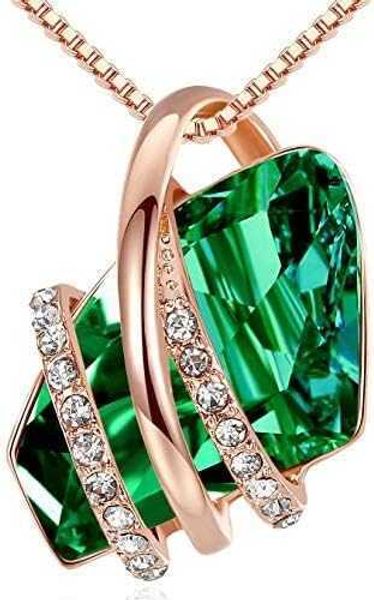 leafael stone pendant necklace with birthstone crystal 18k rose gold plated/silvertone 18" + 2", Silver
leafael stone pendant necklace with birthstone crystal 18k rose gold plated/silvertone 18" + 2", Silver