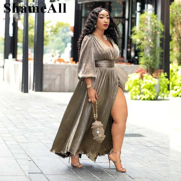 basic casual dresses women plus size long sleeve v neck high slit maxi prom dress 3xl metallic french wrap dresses elegant evening party rob, Black;gray
basic casual dresses women plus size long sleeve v neck high slit maxi prom dress 3xl metallic french wrap dresses elegant evening party rob, Black;gray
