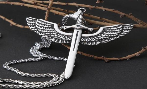 pendant necklaces vintage angel holy sword stainless steel necklace for men fashion jewelry wing punk chain6924750, Silver
pendant necklaces vintage angel holy sword stainless steel necklace for men fashion jewelry wing punk chain6924750, Silver