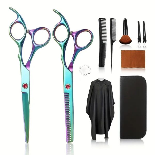 10-piece professional hair cutting scissors kit - stainless steel hairdressing shears set for barbers, salons, home & kids
10-piece professional hair cutting scissors kit - stainless steel hairdressing shears set for barbers, salons, home & kids