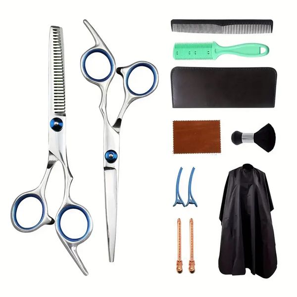12pcs hair cutting scissors set professional stainless steel reinforced barber/salon shears for hairdressing, thinning, with flat shears, te
12pcs hair cutting scissors set professional stainless steel reinforced barber/salon shears for hairdressing, thinning, with flat shears, te