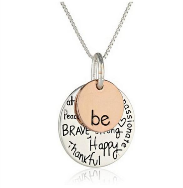 fashion rose gold plated pendant necklace hand stamped be happy necklace cute hellojewelry1733212, Silver
fashion rose gold plated pendant necklace hand stamped be happy necklace cute hellojewelry1733212, Silver