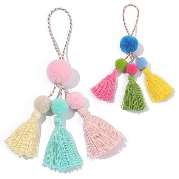 bohemia colorful pompom keychain lovely tassel lanyard keyring handbag pendant for women jewelry diy waist wallet key holder, Silver
bohemia colorful pompom keychain lovely tassel lanyard keyring handbag pendant for women jewelry diy waist wallet key holder, Silver