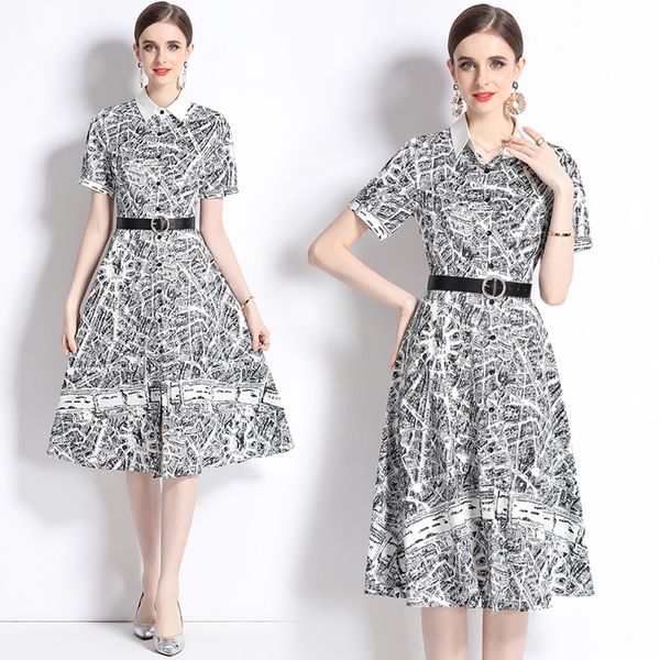 graceful print gray midi dress with belt summer button shirt dress 2023 womens designer lapel slim slim fit stylish vacation dresses party b, Black;gray
graceful print gray midi dress with belt summer button shirt dress 2023 womens designer lapel slim slim fit stylish vacation dresses party b, Black;gray