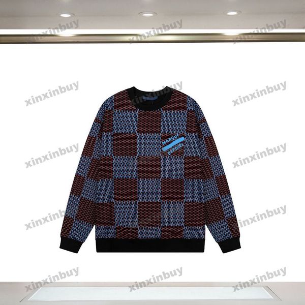 xinxinbuy men women designer sweatshirt hoodie checkerboard letter printing sweater gray blue black white xs-2xl, Black;brown
xinxinbuy men women designer sweatshirt hoodie checkerboard letter printing sweater gray blue black white xs-2xl, Black;brown