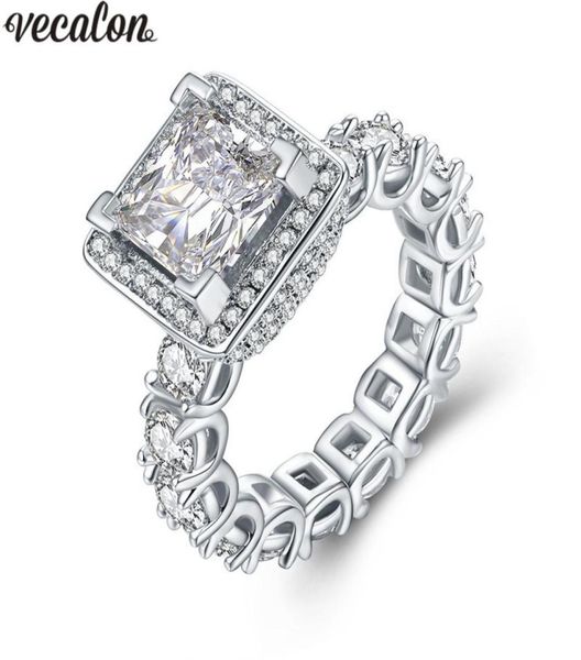 vecalon luxury ring full pave setting 5a zircon diamond 925 sterling silver engagement wedding band rings for women gift6945550, Slivery;golden
vecalon luxury ring full pave setting 5a zircon diamond 925 sterling silver engagement wedding band rings for women gift6945550, Slivery;golden