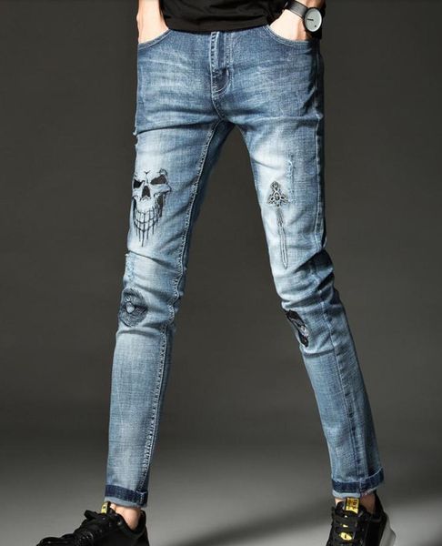 skull mens hophip embroidery soft stretch cotton denim slim light blue jeans vintage casual streetwear pants2184007
skull mens hophip embroidery soft stretch cotton denim slim light blue jeans vintage casual streetwear pants2184007