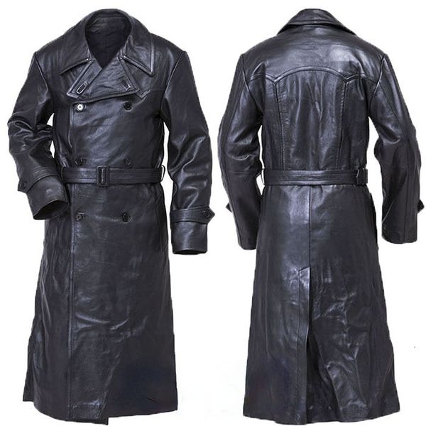 men's trench coats german classic world war ii military uniform officer black windbreaker locomotive large size leather jacket men', Tan;black
men's trench coats german classic world war ii military uniform officer black windbreaker locomotive large size leather jacket men', Tan;black
