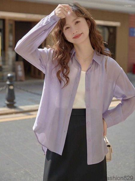 women's blouses women rayon split back one button shirt casual loose thin breathable long sleeved sunscreen overshirt summer, White
women's blouses women rayon split back one button shirt casual loose thin breathable long sleeved sunscreen overshirt summer, White