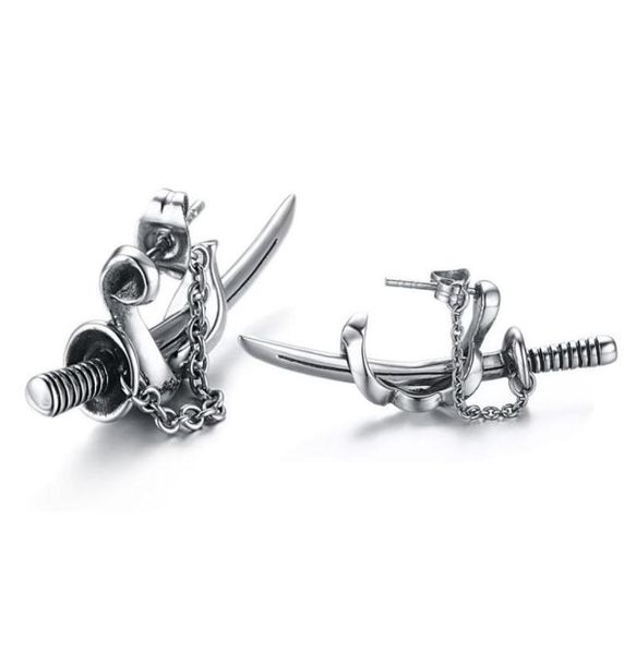 stud 1pair vintage punk style titanium steel katana samurai knife earrings biker cool personality earring men retro jewelry1826389, Golden;silver
stud 1pair vintage punk style titanium steel katana samurai knife earrings biker cool personality earring men retro jewelry1826389, Golden;silver
