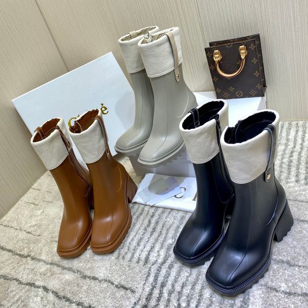 rubber pvc betty rainboots sock boots square toe chunky block heels flat women's luxury designer fashion summer shoes factory footwear, Black
rubber pvc betty rainboots sock boots square toe chunky block heels flat women's luxury designer fashion summer shoes factory footwear, Black