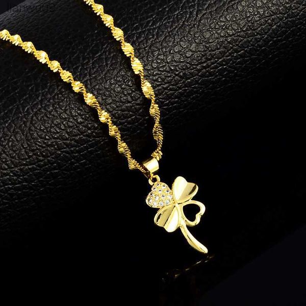 24k gold water wave chain necklaces for women gold color fourleaf clover pendant necklaces fashion jewelry l230704, Silver
24k gold water wave chain necklaces for women gold color fourleaf clover pendant necklaces fashion jewelry l230704, Silver