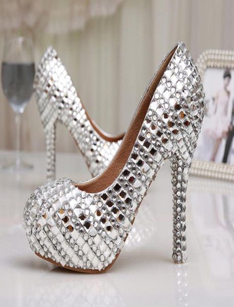 womens high heel glitter crystal platforms wedding shoes diamond jeweled silver bridal shoes 12cm prom evening pumps1906487, Black 
womens high heel glitter crystal platforms wedding shoes diamond jeweled silver bridal shoes 12cm prom evening pumps1906487, Black