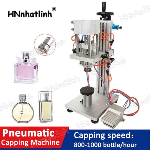 Image of LTX-80 Pneumatic Perfume Crimper Capping Machine Sprayer Sealer Scent Frangrance Packaging Equipment For Bottle opening 13/15/18/20mm