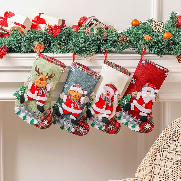 2 pieces christmas stockings xmas linen large ornaments christmas tree decorations candy bags pendant socks, Black
2 pieces christmas stockings xmas linen large ornaments christmas tree decorations candy bags pendant socks, Black