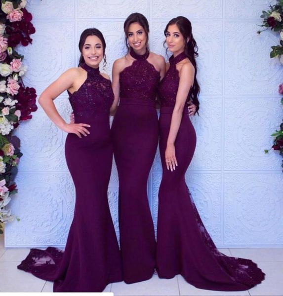dark purple halter bridesmaid dresses long 2020 mermaid lace beaded formal elegant evening dress prom party wedding guest dress br4242266, White;pink
dark purple halter bridesmaid dresses long 2020 mermaid lace beaded formal elegant evening dress prom party wedding guest dress br4242266, White;pink