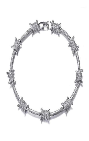 dz 8mm barbed wire bracelet for hipster copper with zircon stones punk style white gold chain bangle hip hop fashion jewelr chain3296917, Silver
dz 8mm barbed wire bracelet for hipster copper with zircon stones punk style white gold chain bangle hip hop fashion jewelr chain3296917, Silver