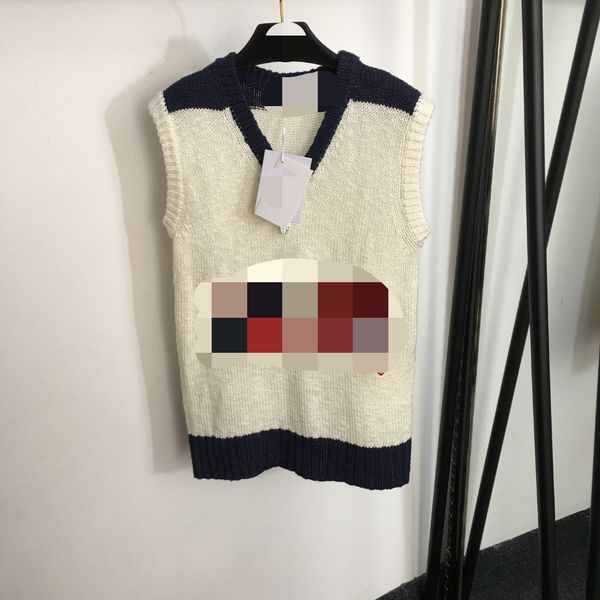 801 2023 autumn brand same style sweater coat sleeveless v neck pullover fashion womens clothes womens 20236291, White;black
801 2023 autumn brand same style sweater coat sleeveless v neck pullover fashion womens clothes womens 20236291, White;black
