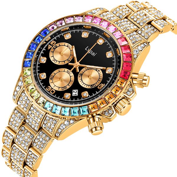 wristwatches watch women men luxury full micro pave iced out colorful stones cubic zirconia stainless steel 3 eyes watches men 230807, Slivery;brown
wristwatches watch women men luxury full micro pave iced out colorful stones cubic zirconia stainless steel 3 eyes watches men 230807, Slivery;brown
