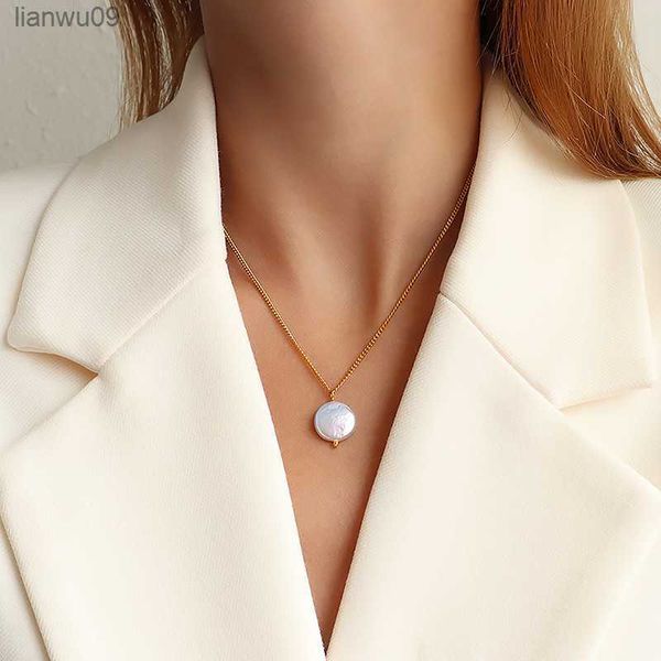 natural pearl pendant necklace stainless steel metal layered collar gold color accessories jewelry l230704, Silver
natural pearl pendant necklace stainless steel metal layered collar gold color accessories jewelry l230704, Silver