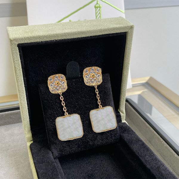 square diamond dangle earrings women luxury classic diamond set 18k gold plated earrings clover vintage party jewelry, Golden
square diamond dangle earrings women luxury classic diamond set 18k gold plated earrings clover vintage party jewelry, Golden
