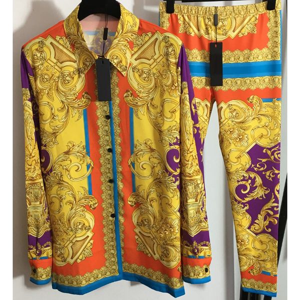 8.7 fashion vintage floral print long sleeve blouse + leggings women's yellow two piece sets, White
8.7 fashion vintage floral print long sleeve blouse + leggings women's yellow two piece sets, White