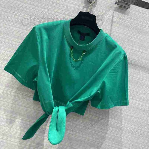 women's t-shirt designer fashionable metal chain t-shirt soft and breathable cotton knitted lace up small short style slim sleeve pullo, White
women's t-shirt designer fashionable metal chain t-shirt soft and breathable cotton knitted lace up small short style slim sleeve pullo, White