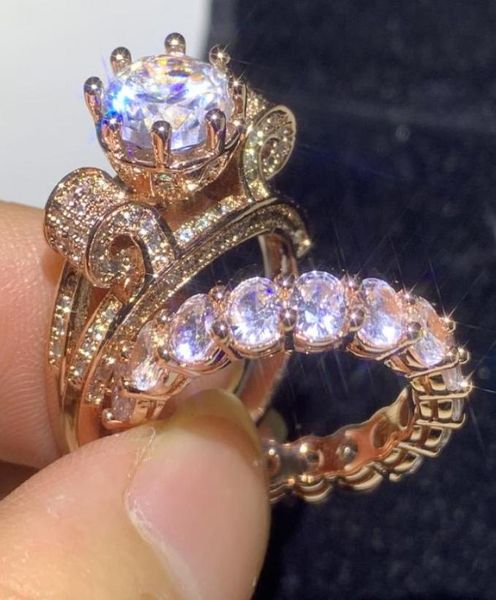 couple rings 2pcs stunning deluxe jewelry 925 sterling silverrose gold fill round shape white z diamond women wedding bridal 5963951, Slivery;golden
couple rings 2pcs stunning deluxe jewelry 925 sterling silverrose gold fill round shape white z diamond women wedding bridal 5963951, Slivery;golden
