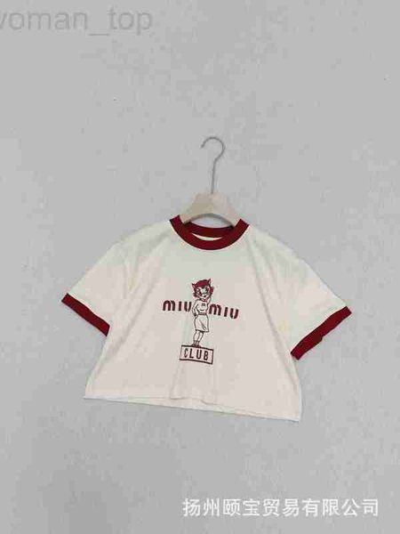women's t-shirt designer miu home 23 spring/summer new cartoon cat letter printing short sleeve t-shirt avw1, White
women's t-shirt designer miu home 23 spring/summer new cartoon cat letter printing short sleeve t-shirt avw1, White