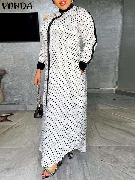basic casual dresses plus size 5xl vonda summer 2023 bohemian polka dots maxi dress women long sleeve patchwork satin vestido o-neck parchwo, Black;gray
basic casual dresses plus size 5xl vonda summer 2023 bohemian polka dots maxi dress women long sleeve patchwork satin vestido o-neck parchwo, Black;gray
