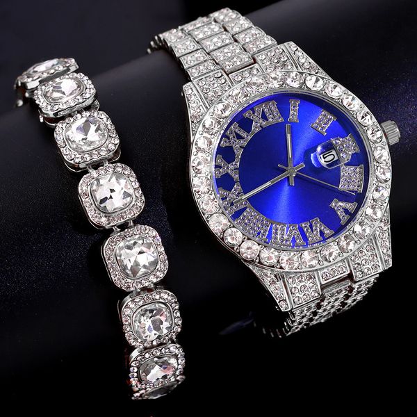 wristwatches hiphop iced out men women watch with bracelet luxury date quartz bling full s watches cuban hand chain fashion jewelry 230807, Slivery;brown
wristwatches hiphop iced out men women watch with bracelet luxury date quartz bling full s watches cuban hand chain fashion jewelry 230807, Slivery;brown