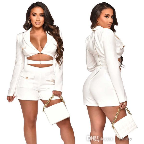 fashion women jumpsuit buckle front cutout long sleeve notched neck blazer shorts rompers jumpsuits club playsuit sets, Black;white
fashion women jumpsuit buckle front cutout long sleeve notched neck blazer shorts rompers jumpsuits club playsuit sets, Black;white