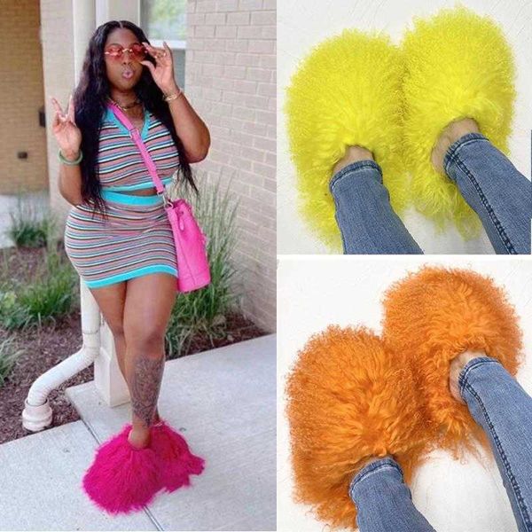 sandals women's winter new wool slippers luxury fur round toe mongolian slides woman shoes flat half 230417, Black
sandals women's winter new wool slippers luxury fur round toe mongolian slides woman shoes flat half 230417, Black