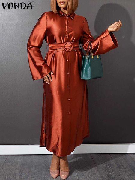 basic casual dresses plus size vonda 2023 summer maxi dress women elegant casual loose satin elegant party sundress long sleeve with belt ve, Black;gray
basic casual dresses plus size vonda 2023 summer maxi dress women elegant casual loose satin elegant party sundress long sleeve with belt ve, Black;gray